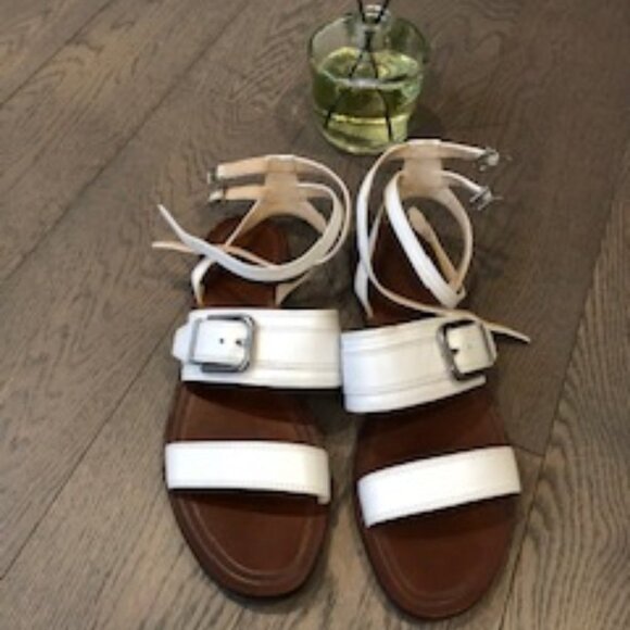 VIA SPIGA Gladiator Leather Sandals White Size 9M - Picture 1 of 3